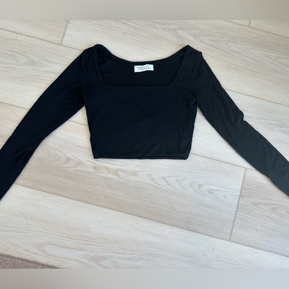 Parallel Apparel Square Neck Long Sleeve in Black - Picture 3 of 3